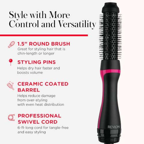 REVLON One-Step Root Booster Round Brush Hair Dryer and Styler, 1.5" Barrel - Image 5