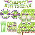Light inspired Party Decorations Cartoon Story Birthday Party Supplies include Banner Table Cloth Forks Plate Napkins and Cups for Game 1st 2nd 3rd 4th 10th Bday Decor Purple by Unknown
