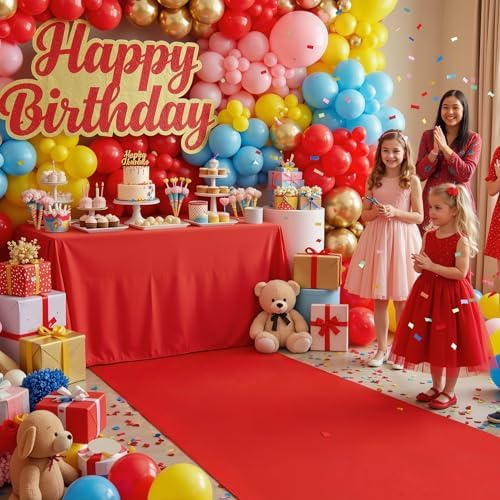Extra Thick Red Carpet Runner for Party, 3ft x 15ft Red Runner Rug - Image 5