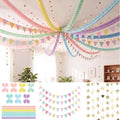 Frienda 15 Pcs Pastel Paper Chains Strips Set, Pastel Party Decorations by Frienda