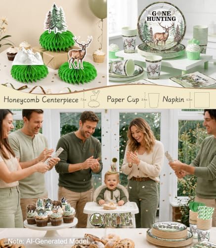 The Big One Party Decorations Hunting, All-in-One Set for 25 Guests - Image 5