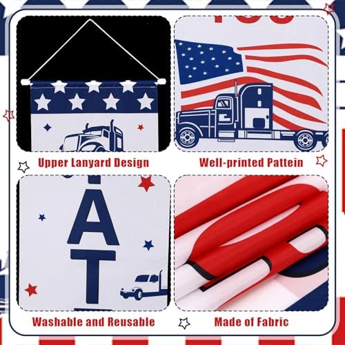 Smoothnovelty 3 Pcs Red and Blue Truck Driver Appreciation Banner - Image 3