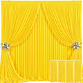 4 Panels Yellow Backdrop Curtain for Parties Wrinkle Free Lemon Yellow Photo Curtains Backdrop Drapes Fabric Decoration for Birthday Party Wedding Baby Shower 20ft(W) x 10ft(H) by Tao-GePartyDecorations