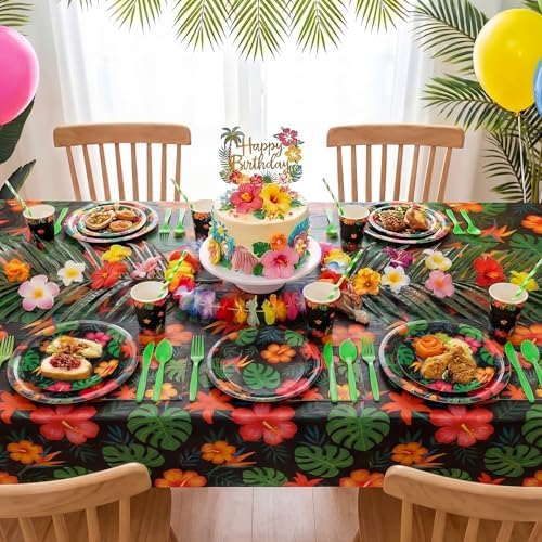 Vesici 452 Pcs Tropical Nights Hawaiian Aloha Party Supplies for 50 - Image 5