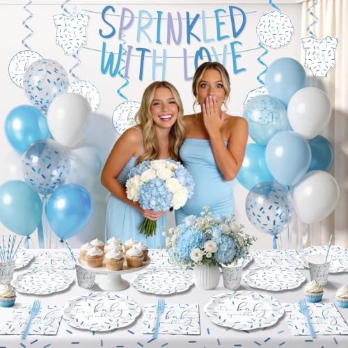 Xynic Baby Sprinkle Decorations Tableware Set Serves 25 Guests - Image 4