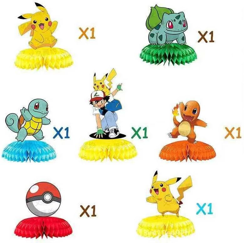 anime Birthday Party Supplies , 9Pcs Honeycomb Centerpieces for Toy animen Decorations, Double Sided Table Decorations Centerpieces Party. - Image 4