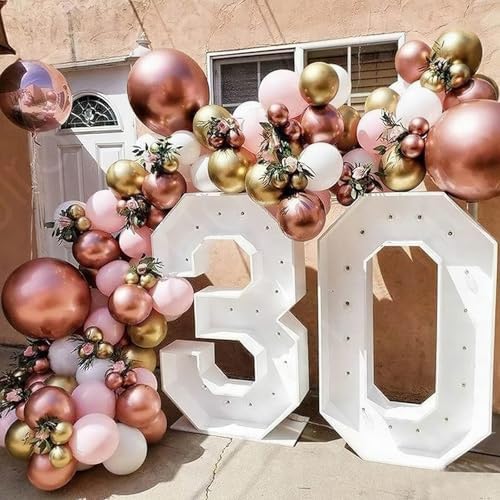 PartyWoo Rose Gold Shades Balloon Garland Kit, 140 pcs Shades of Rose Gold Balloons Different Sizes Pack of 18 Inch 12 Inch 10 Inch 5 Inch for Balloon Garland, Birthday Decorations, Party Decorations - Image 6