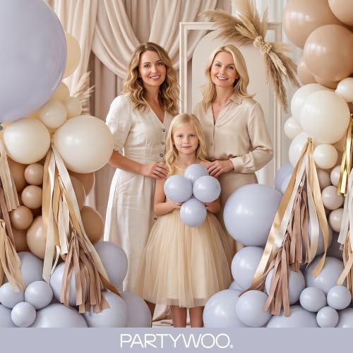 PartyWoo Dusty Blue Balloons 140pcs Slate Blue Boho Neutral Different Sizes - Image 5