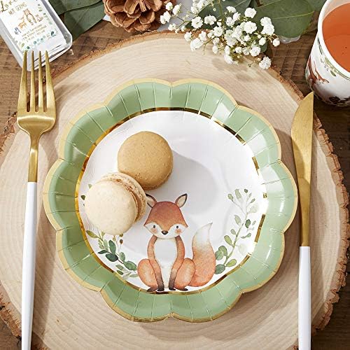 Kate Aspen Woodland Baby Shower Decorations, 62-Piece Disposable Paper Plates & Napkins Party Supplies for 16 Guests - Woodlands Animals Theme for Baby Boy Shower Table Decorations, Gender Reveal - Image 5