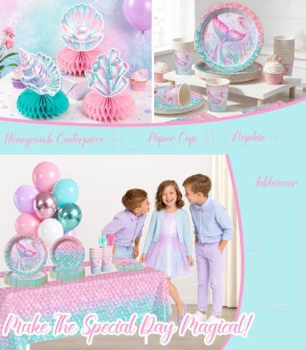 262pcs Mermaid Birthday Decorations, All-in-One Set Serves 20 People - Image 5