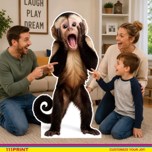 Funny Capuchin Monkey Life Size Cardboard Cutout Standee, 2FT - Image 5