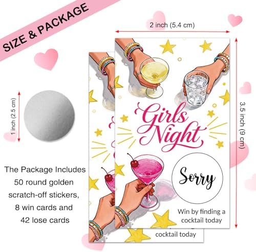 50 Pcs Girls Night Scratch off Game Cards for Bachelorette Party - Image 2