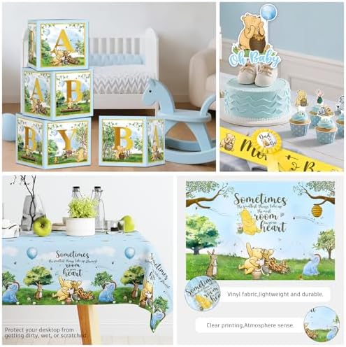 Classic Bear Baby Shower Decorations Boy Blue Oh Baby Decorations Kit - Image 4