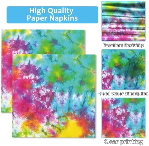 Qyeahkj 25 Guests Tie-Dye Party Supplies, Tie-Dye Party Plates Napkins Forks Set for Tie-Dye Birthday Party Decorations Boys Tie-Dye Birthday Party Supplies Favors (QY0103) - Image 4