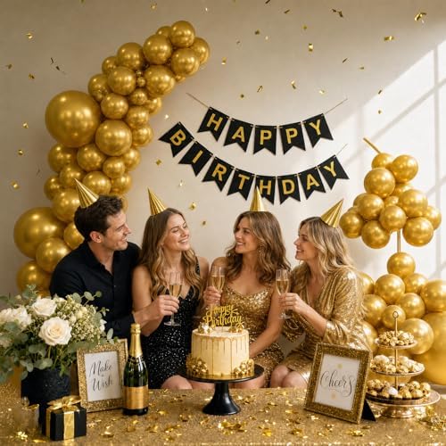 Balloon Arch Stand Kit Set with 145PCS Metallic Gold Balloons – Duty Metal Wedding Backdrop Frame with 8 Water Bags, Gold Semi-Open Arch for Birthday, Party Decorations Indoor Outdoor. - Image 5