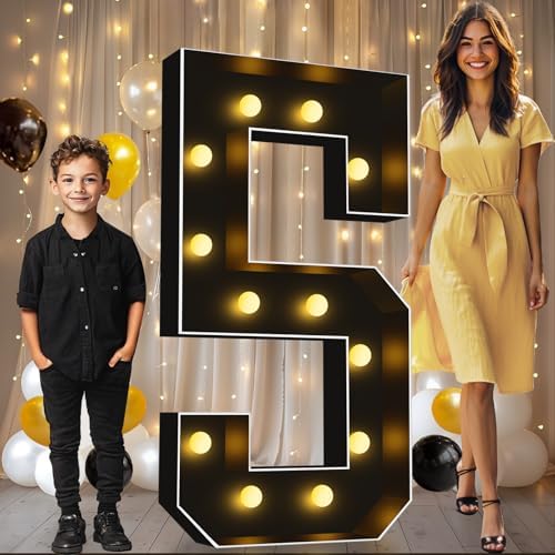 Pooqla 4FT Marquee Light Up Numbers 5 for 5th 50th Birthday Decorations by Pooqla