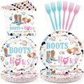 96Pcs Boots or Bows Gender Reveal Party Supplies by Greencian