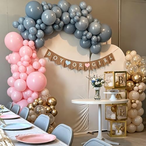 Gender Reveal Pink and Blue Balloon Arch Kit 129 PCs - Image 2