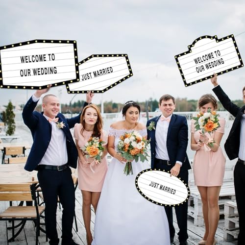 Feifeiya 6 Pack Wedding Bottle Service Sign with Letters, Fashion, Black - Image 4