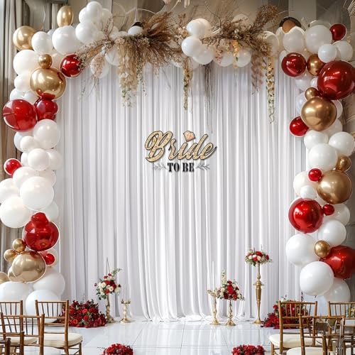 50x10ft White Backdrop Curtain Panels for Parties - Wrinkle Free Polyester Photo Curtain Backdrop Wedding Back Drop Fabric Drapes for Party Decorations Background for Photography - Image 6