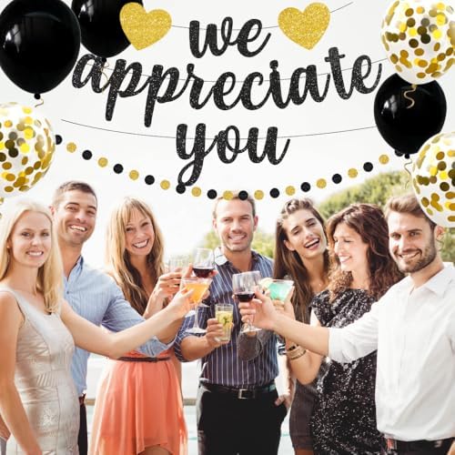 We Appreciate You Banner Thank You Party Decoration Supplies Employee Appreciation Decorations Work Anniversary Office Party Decorations for Employee Staff Coworkers - Image 5