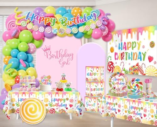 Cocomigo 281 Pcs Candyland Party Decorations, All-in-1 Party Set Serves 25 - Image 2