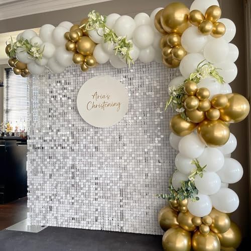 COKAOBE LiteGrid Series Shimmer Wall Backdrop - 36Pcs Mirror White - Image 6