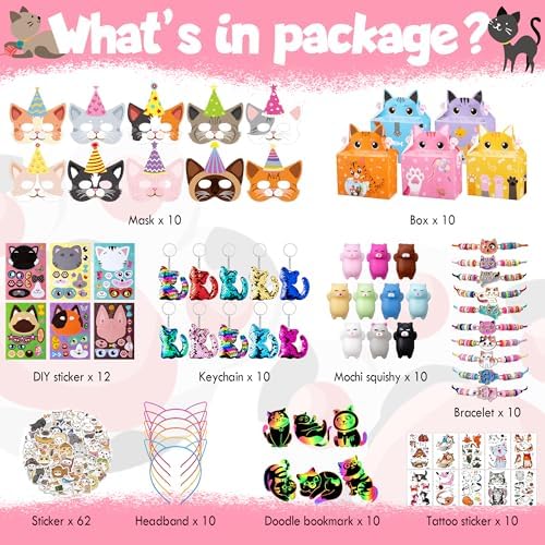 Cat Party Favors for Kids, Cute Cat Toys and Birthday Goodie Bag Stuffers - Image 2