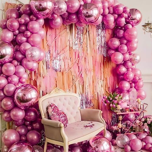 PartyWoo Hot Pink Balloon Arch Kit 140pcs Different Sizes 18 12 10 5 Inch - Image 5
