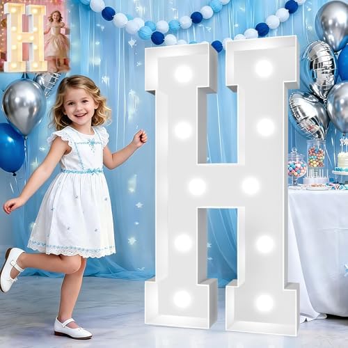Pooqla 3 FT Marquee Letters, Light Up Letter H, Cool White and Warm White by Pooqla