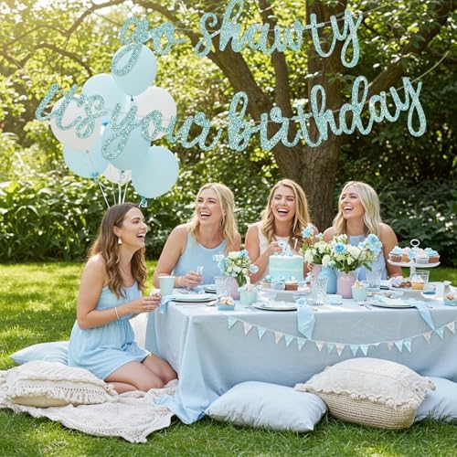BEISHIDA Light Blue Pre-Strung Go Shawty It's Your Birthday Banner Decor - Image 5