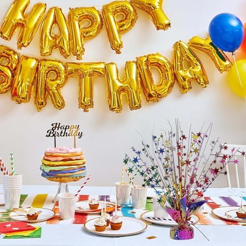 24 Pack Colorful Metallic Foil Spray Centerpiece Star Table Decoration Burst Table Centerpieces for Birthday New Year Wedding Anniversary Graduation Party Supply (Colorful) - Image 7