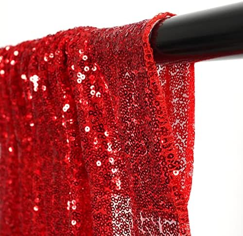 Poise3EHome Red Sequin Backdrop, 20Ft x 10Ft Glitter Photography Background Curtains for Party Baby Shower Wedding Birthday Christmas Thanksgiving Halloween Decoration - Image 5
