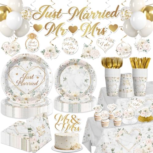 Wedding Party Decorations Tableware Set, Serves 20 by Yingoto
