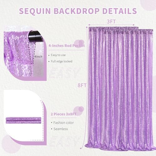 Sequin Backdrop Curtains Panels for Parties Glitter Photo Backdrop Drapes - Image 4