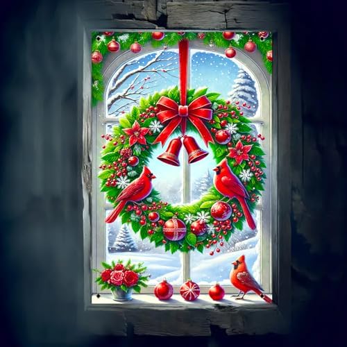 BlissYard Xmas Window Cover Banner Decor 32x47 Inch Fabric - Image 6