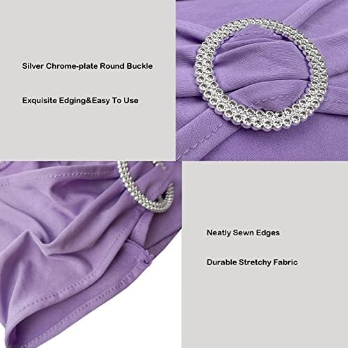 Spandex Chair Sashes Bands, Lavender, 100PCS - Image 3