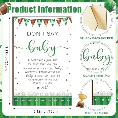 Patelai 321 Pcs Baby Shower Games Supplies, Football - Image 5