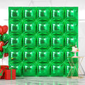 NISOCY 25PCS Metallic Green Square Foil Balloons Wall Backdrop by NISOCY