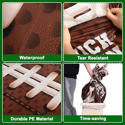 NatNarr 6 Pack Plastic Football Tablecloths, Superbowl Party Decorations - Image 5