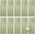 10 Pack Sage Green Foil Curtain Backdrop 3.2ft x 9.8ft Metallic Tinsel Foil Fringe Curtains Streamer Backdrop for Birthday Party Halloween Christmas New Year Party Supply (Matte Sage Green) by Ohiyoo