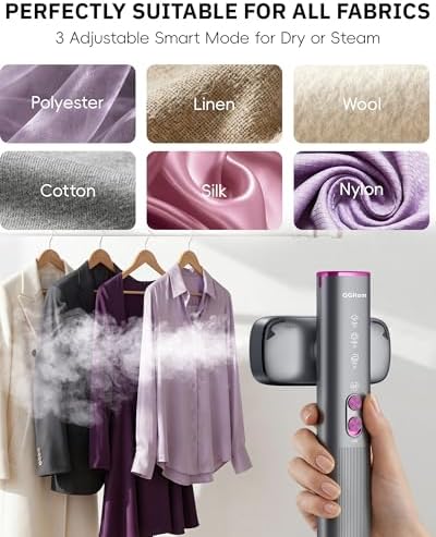 OGHom Steamer for Clothes, 110-240V Travel Steamer & Iron 2 in 1, 1000W Powerful Steam, Portable Handheld Garment Wrinkle Remover, 30s Fast Heat-Up with Dry & 2-Steam Control, for Global & Europe - Image 4