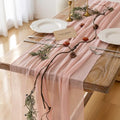 Pink Cheesecloth Table Runner 120 Inches Fall Party Home Decorations by KEKETOARRANGE
