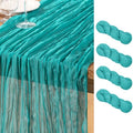 DeZerlor Teal Green Cheesecloth Table Runners 4 Pack Summer Boho Runners by DeZerlor