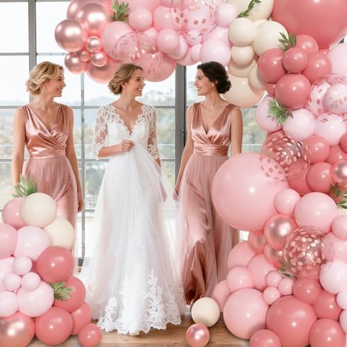 Amandir 153pcs Dusty Pink Balloon Garland Arch Kit Different Sizes ﻿ - Image 6
