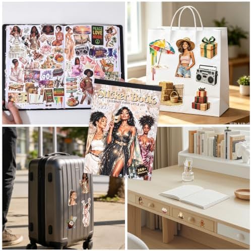 250+ Black Girl Vinyl Decal Stickers Book for Planners, Laptop, Journals - Image 6