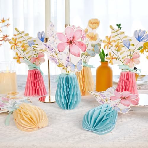 SUNBEAUTY Wildflower Baby Shower Table Decorations Wild Flowers Honeycomb Centerpieces for Garden Baby Shower Spring Floral Table - Image 6