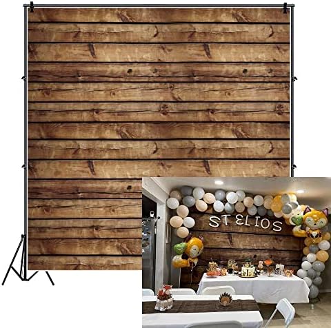Wood Backdrop for Photography 10x10ft LFEEY Rustic Brown Wooden Photo Backdrop Vintage Old Wooden Board Photoshoot Backdrop Wood Plank Birthday Party Baby Shower Wedding Background Studio Props Vinyl by Unknown