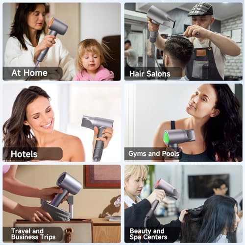 Hair Dryer 160000 RPM Ionic, 500M Negative Ions, Lightweight for Travel - Image 5