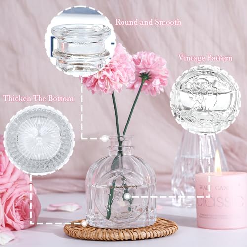 UPBUD Clear Glass Bud Vases Set of 5, Mini Flower Vase for Centerpieces - Image 6